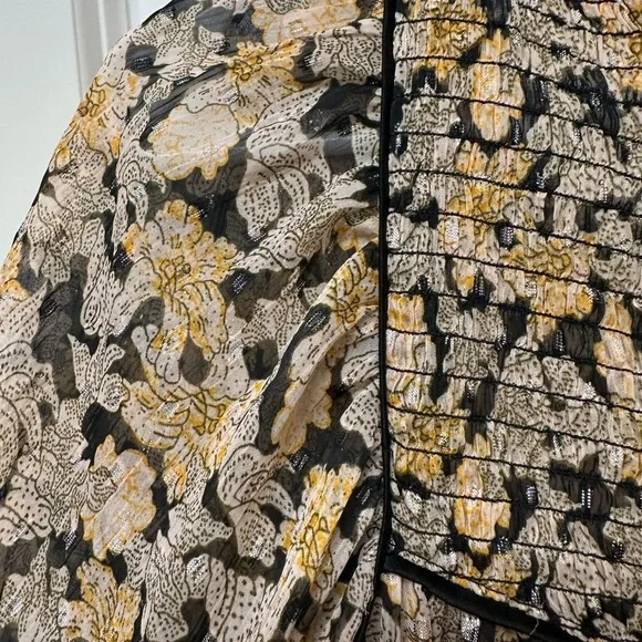 Free People Swinging Sheer Floral Print Dress Mini Dress size medium - Picture 3 of 5